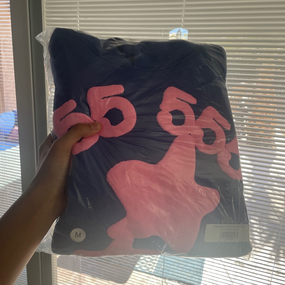 pink/beluga sp5der hoodie